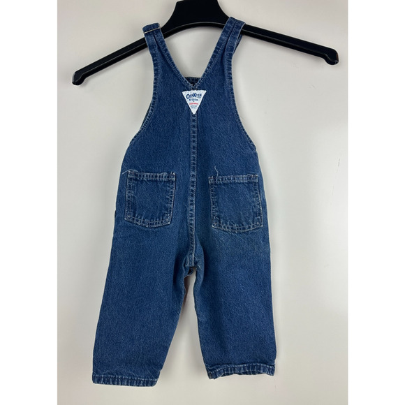 Vintage OshKosh B’gosh Baby Toddler Overalls 2T USA Union Made Blue Denim Bib - Picture 9 of 14